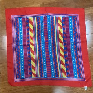 Vintage 80’s Sarah Coventry Colorful Geometric Pattern Scarf